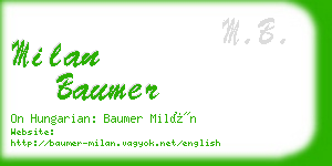 milan baumer business card